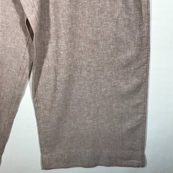Sigrid Olsen Women's Medium Brown Linen Blend Wide Leg Casual Pants - Picture 4 of 9